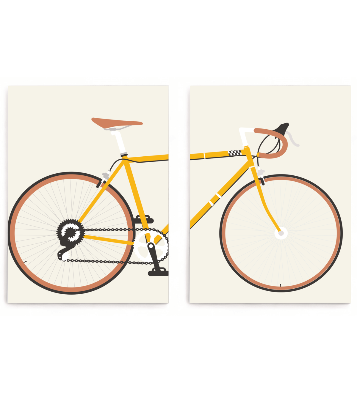 Rennrad Wandbild auf Alu-Dibond 30x40 cm – UV-Direktdruck Fahrrad Kunst minimalistisch – Inkl. Schwebe-Aufhängung – Geschenk für Radsportler