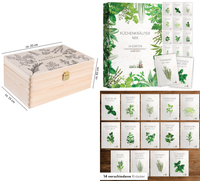 Saatgutbox Holz graviert | opt. mit 14 Sorten Saatgut Kräuter
