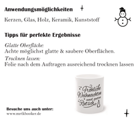 Weihnachten Rub-On Sticker für Keramik, Kerzen uvm. A4 Bastelmaterial deutsch
