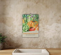 Ein hochwertiger Gartenkalender, der jeden Monat die Aussaat- und Erntezeiten übersichtlich darstellt. 
