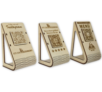 QR-Code-Aufsteller aus Holz mit für Google, Instagram, Speisekarten– ideal für Ladentheke, Restaurants, Bars oder Empfangsbereich, fördert Kundenbewertungen und lokale Sichtbarkeit.