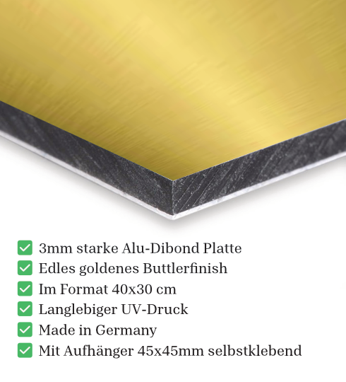 Trading Chart-Muster Wandbild – Edler Alu-Dibond Druck mit Goldenem Butlerfinish (40x30 cm) – Gebürstete Metall-Optik inkl. Aufhängung – Daytrading & Börsen Deko für Profis