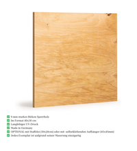 Holzposter Abstrakte Berglandschaft 30x40cm – Modernes Wandbild auf 9mm Birkensperrholz