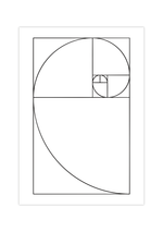 Dieses Poster zeigt dir die von Leonardo Fibonacci entwickelte Fibonacci Spirale oder auch Fibonacci Nummern in minimalistischer Darstellung inklusive dem Namen