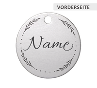 Die Hundemarke ist beidseitig individualisierbar, sodass Sie Namen, Telefonnummern und Adresse problemlos personalisieren können.