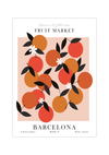 Das Poster ist ein fiktives Bild des Früchtemarktes in Barcelona.