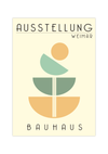 Das Bauhaus Poster zeigt dir au beigen Hintergrund verschiedene Schalen. 