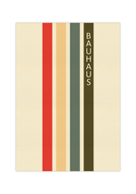 Dieses Bauhaus Poster zeigt dir eine vier Rechtecke in Rot, Gelb, Grün und Braun.