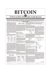 Poster der Kryptowährung Bitcoin und mit dem Whitepaper von Satoshi Nakamoto, für alle Bitcoin-Enthusiasten, Trader, Aktionäre, Banker, und Wertpapierhändler.