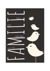 Dieses tolle und personalisierbare Familienbild mit Vögeln, dem Schriftzug Familie und den Namen des Vaters, der Mutter und der Kinder ist der perfekte Hingucker für eurer Zuhause.