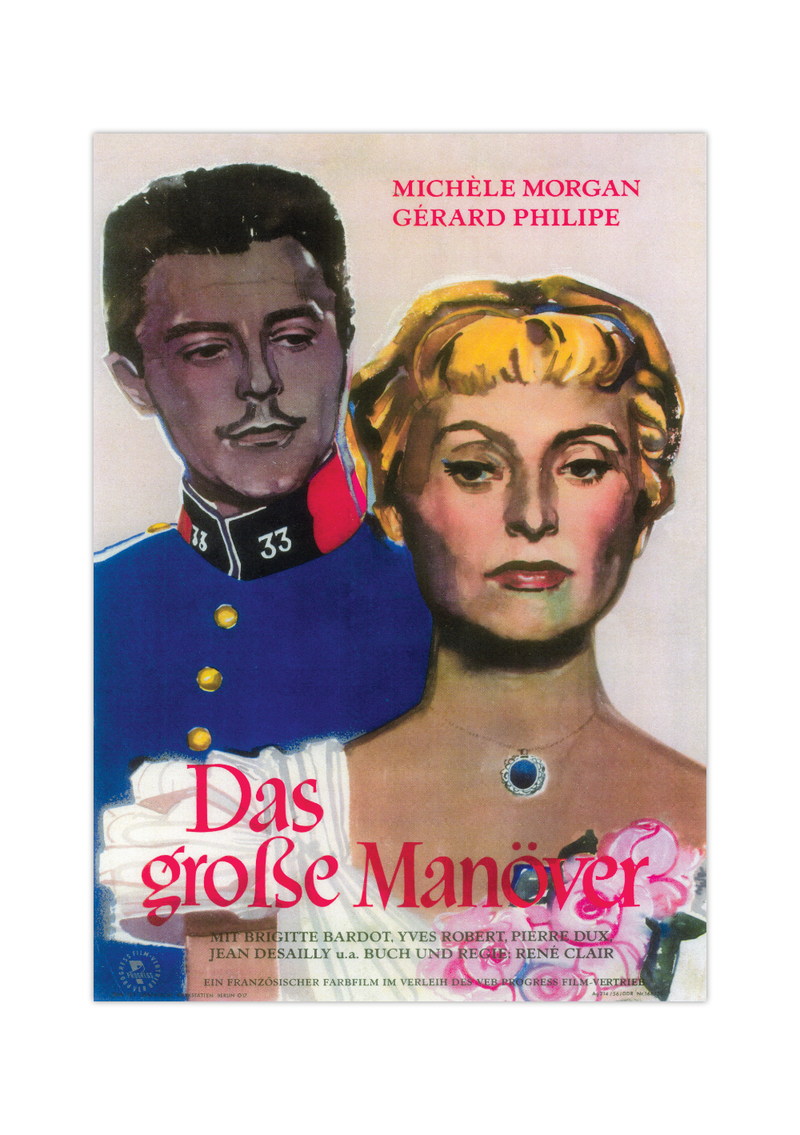 Bei dem Poster handelt es sich um den Nachdruck eines Filmplakates aus der DDR zum französisch-italienischer Film "Das große Manöver". 
