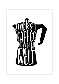 Dieses Kaffeeposter ist die ideale Küchendeko für Espresso Liebhaber.
