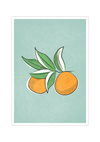 Dieses Poster zeigt dir einen Zweig mit Orangen. 