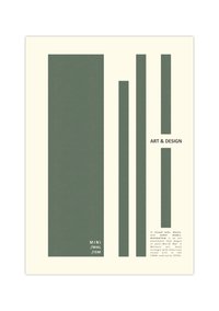Das minimalistische Poster zeigt verschieden grosse, grüne Rechtecke. 