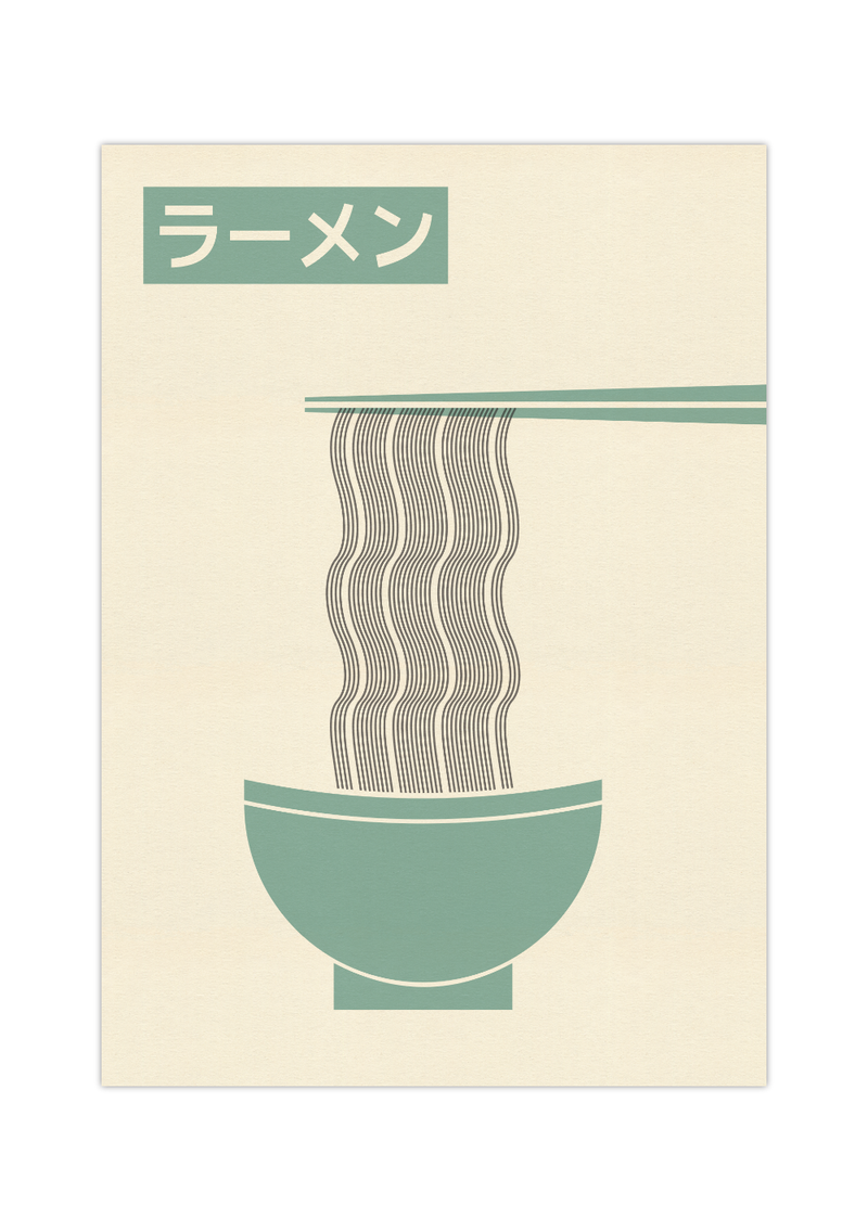 Poster Küche | japanische Ramen Nudeln minimalistisch