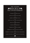 Dieses minimalistische Aktienposter zeigt dir 10 Regeln des Investierens