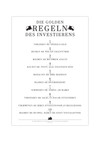 Dieses minimalistische Aktienposter zeigt dir 10 Regeln des Investierens
