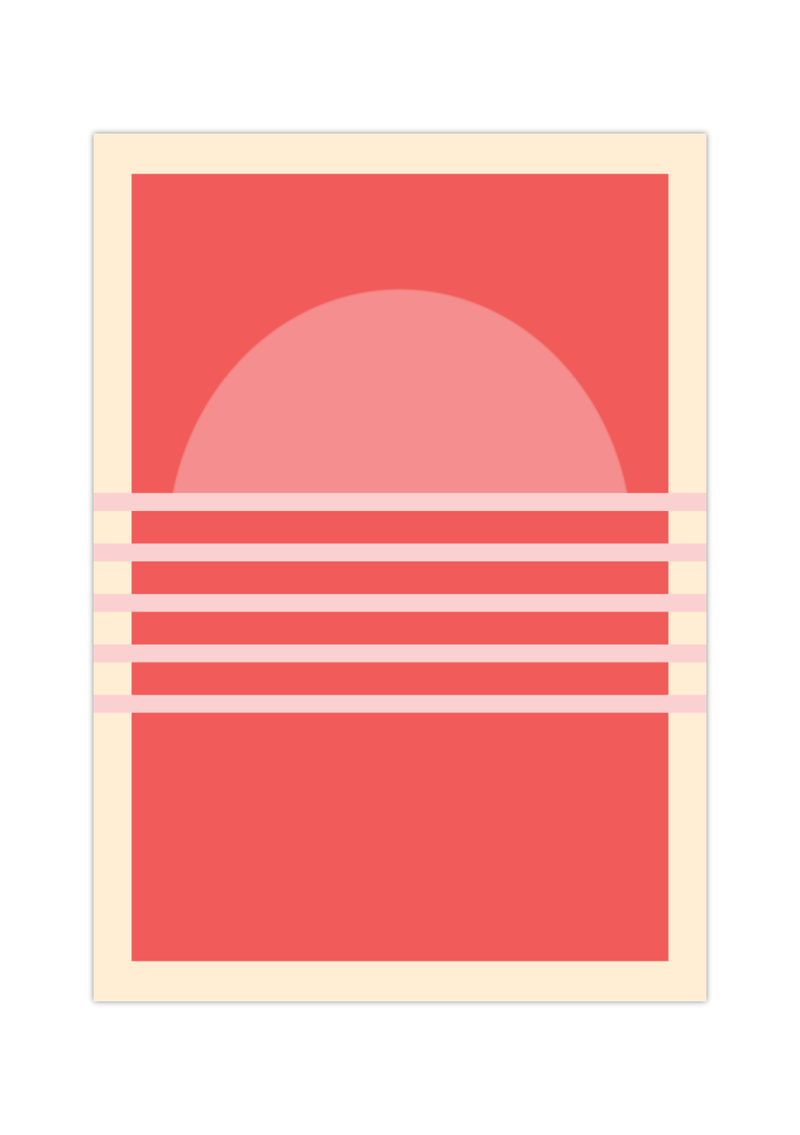 Sehr schönes Retro Vintage Sunset, Sonnenaufgang, Sonnenuntergang Bild für dein Arbeits-, Wohn- oder Schlafzimmer.