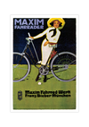 Bei dem Poster handelt es sich um den Nachdruck einer Werbung für Maxim Fahrräder aus dem Fahrradwerk München.
