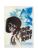 Bei dem Poster handelt es sich um den Nachdruck eines Filmplakates aus DDR zum deutschen Film "Der Berg Ruft". 