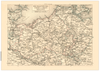 Das Poster einer Karte von Mecklenburg , Schwerin und Strelitz ist eine Vintage Lithographie aus Meyers Koversations-Lexikon aus dem Jahr 1890.