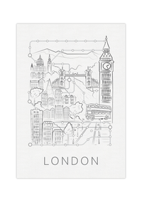 Das Poster zeigt dir einen Stadtplan/Fahrplan von der Hauptstadt England, London. 