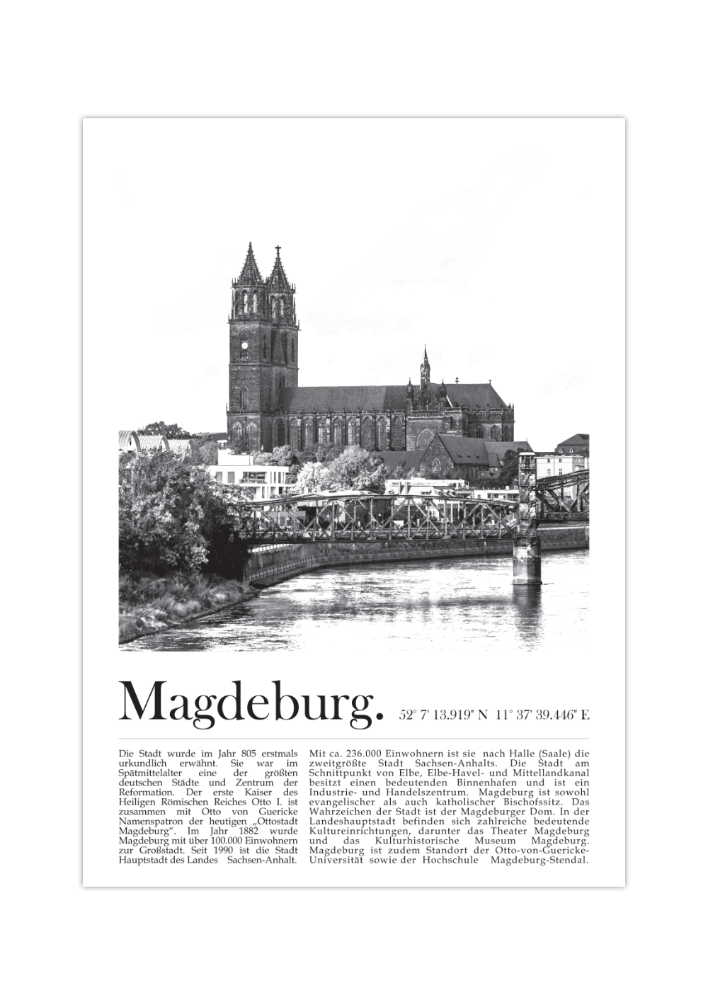 Dieses Poster zeigt dir eine Ansicht vom Magdeburger Dom.