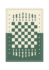 Dieses Poster zeigt dir ein in grün und beige dargestelltes Schachbrett. 