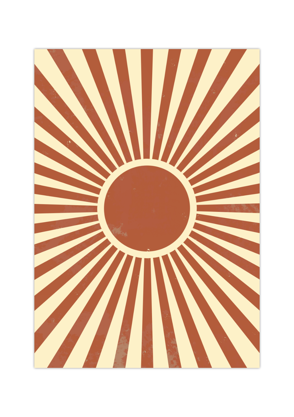 Dieses tolle Poster zeigt eine minimalistisch dargestellte Sonne mit Sonnenstrahlen, ist erhältlich in 2 verschiedenen Farben.