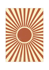 Dieses tolle Poster zeigt eine minimalistisch dargestellte Sonne mit Sonnenstrahlen, ist erhältlich in 2 verschiedenen Farben.