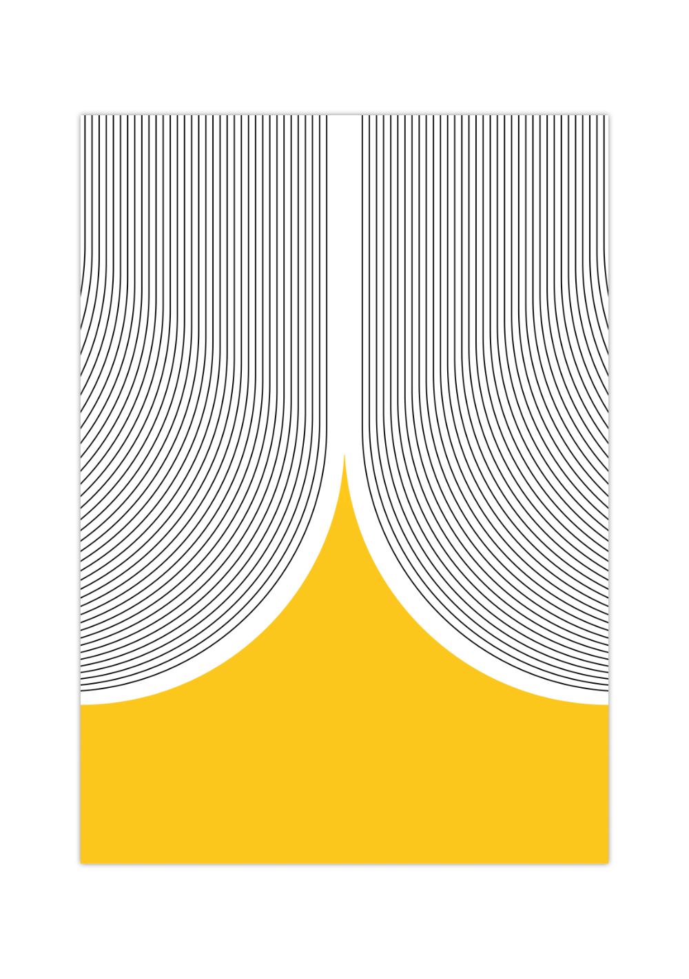 Dieses Poster zeigt dir eine moderne, minimalistische Darstellung in Gelb. 