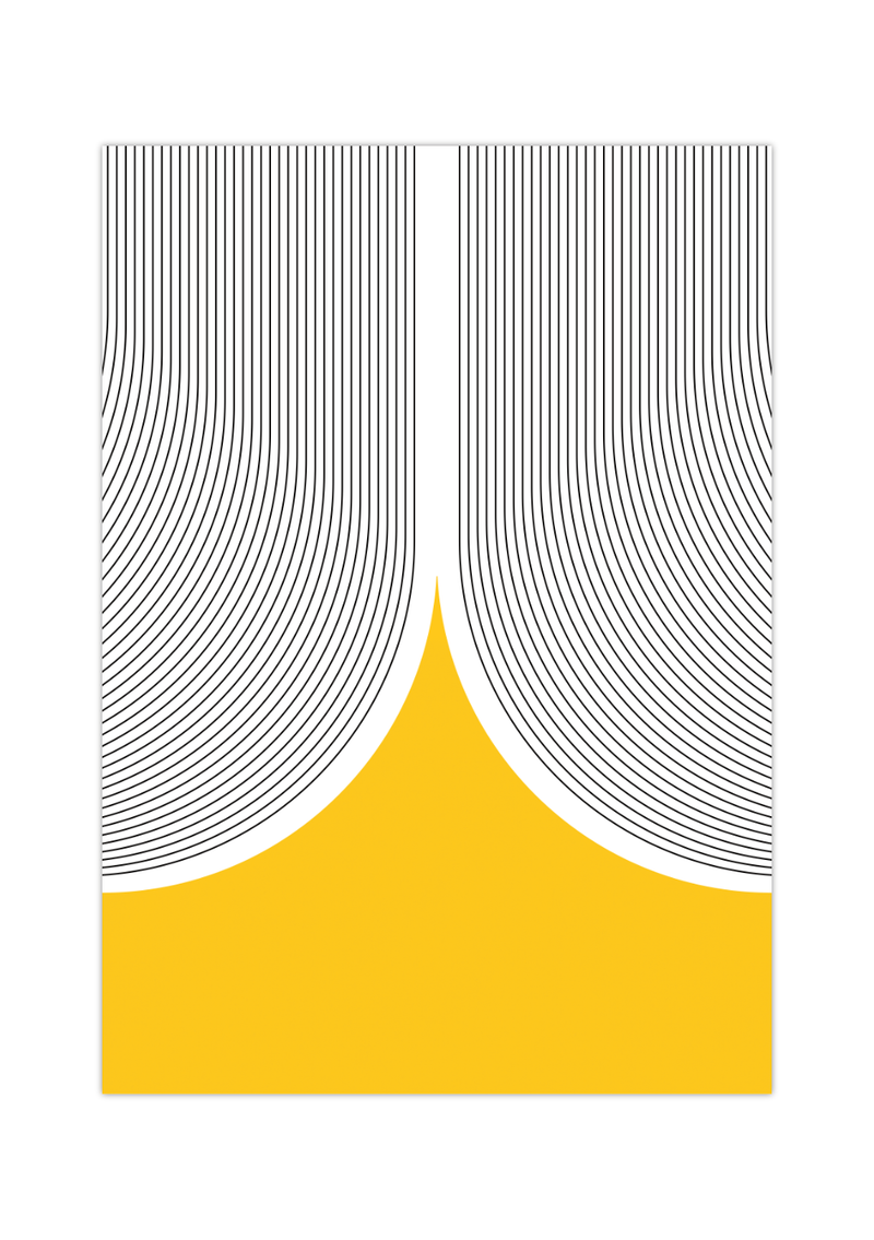 Dieses Poster zeigt dir eine moderne, minimalistische Darstellung in Gelb. 