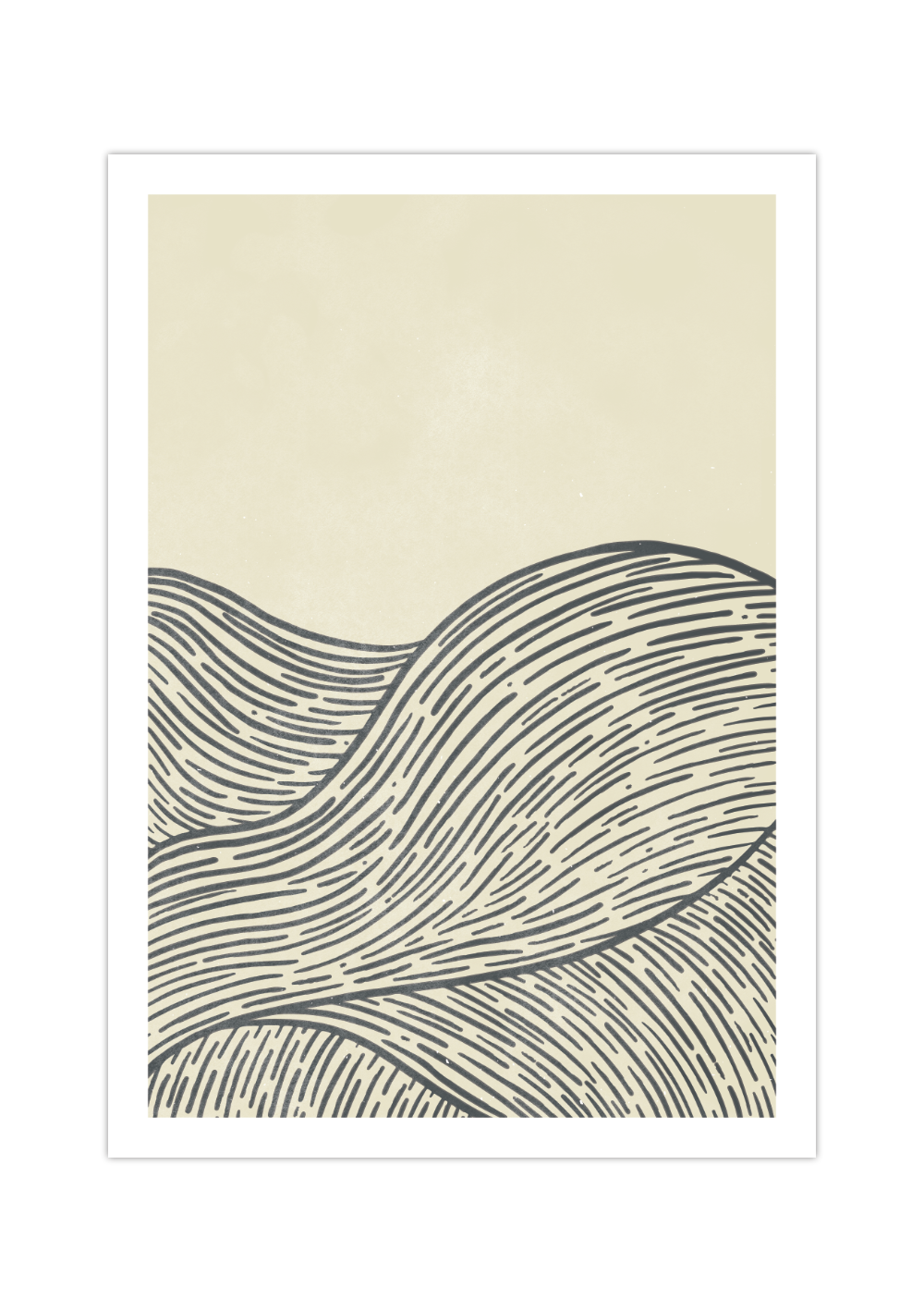 Das maritime Poster zeigt dir auf beigen Hintergrund Wellen. Dieses maritime Poster ist die perfekte Deko für dein Wohn- oder Badezimmer. 