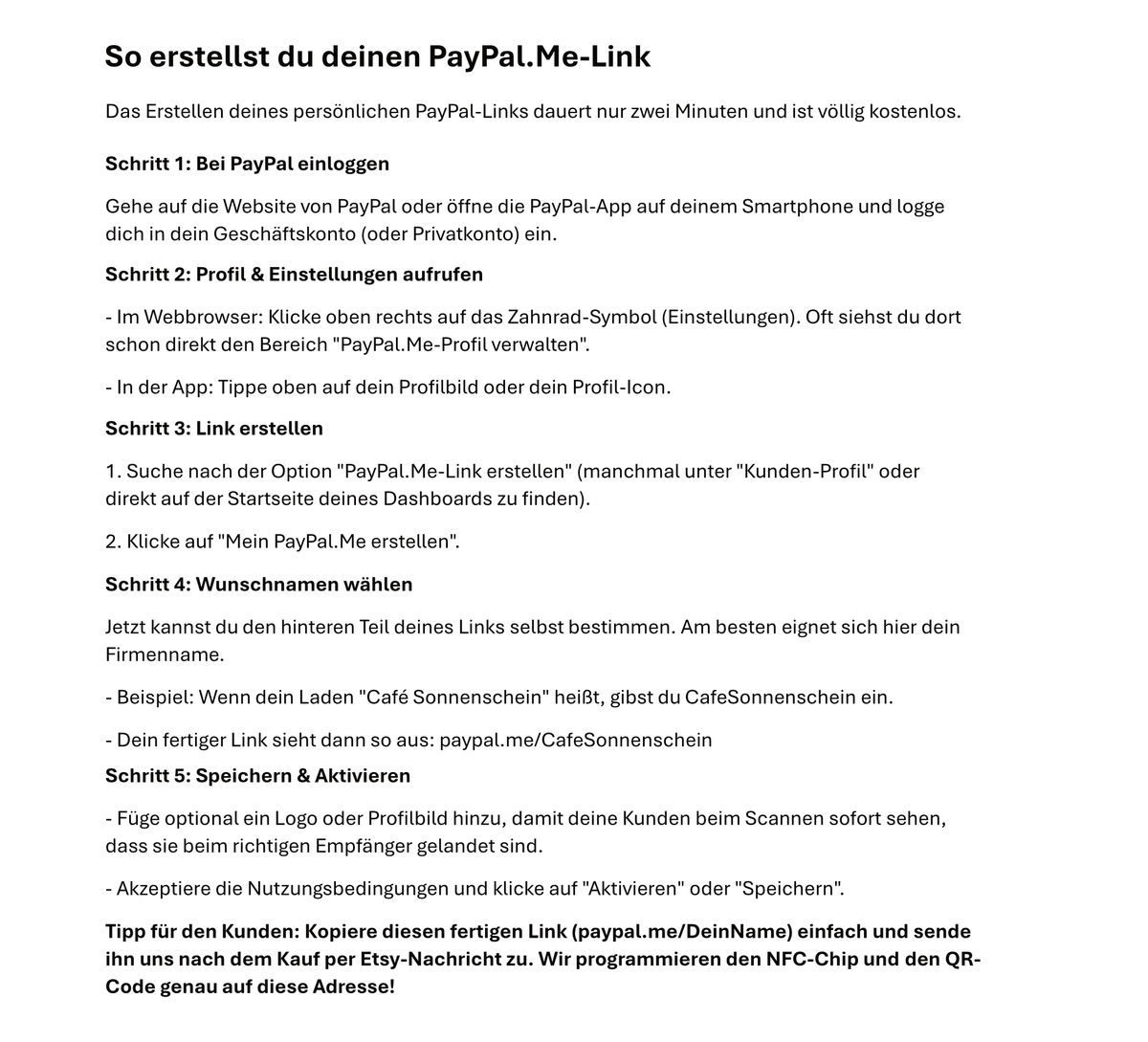 PayPal Aufsteller Holz mit NFC & QR-Code | Personalisiert mit Logo | Tischaufsteller kontaktlos bezahlen Gold oder Roségold (10x10 cm)