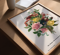 Holen Sie sich zeitlose Eleganz in Ihr Zuhause! Dieses hochwertige Vintage-Poster mit filigranen Blumen-Illustrationen ist das perfekte Highlight für Ihre Küchenwand oder das Esszimmer.