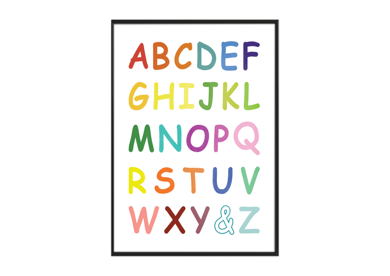Das Poster zeigt das ABC/Alphabet für das Kinderzimmer. 