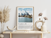 Dieses Poster zeigt dir die Skyline von der Stadt Frankfurt am Main.