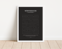 Dieses Poster zeigt dir eine witzige Art, die Zeit auf der Toilette zu verbringen. Mit der Wörtersuche für das Badezimmer vertreibst du dir die Zeit auf deinem WC und schenkst deine Gäste ein Lächeln ins Gesicht.