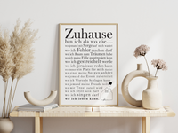 Dieses Tolle Poster mit schönem Sprüchen die dein Zuhause beschreiben ist die ideale Wanddeko für jeden Raum.