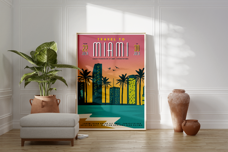 Retro Miami Poster 80's
