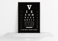 Das motivierende Poster in schwarz und weiß zeigt dir einen Spruch zum Thema Vision. Damit ist die Wanddeko die perfekte Ergänzung für dein Büro.