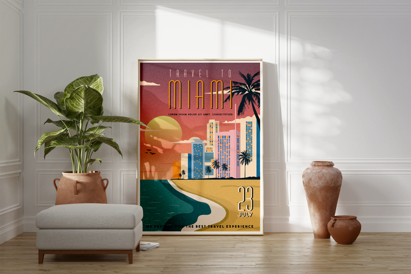 Retro Miami Poster 80's