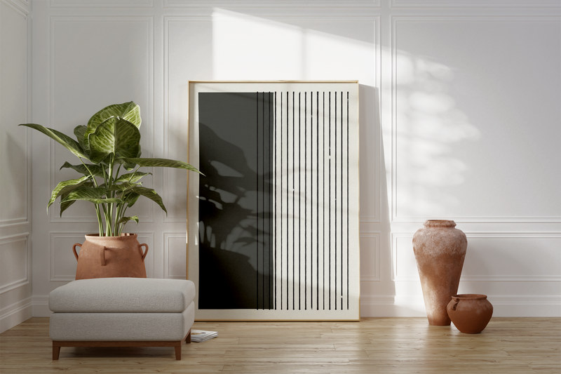 Dieses Poster zeigt dir eine moderne, geometrische Darstellung in grau. Dieses Bild im Boho Stil ist die perfekte Ergänzung für jeden Raum.