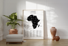 Poster Karte Afrika | Länder & Hauptstädte