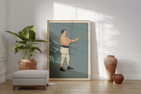 Dieses Poster zeigt einen Boxer, wie er noch im frühen 20. Jahrhundert ausgesehen hat.