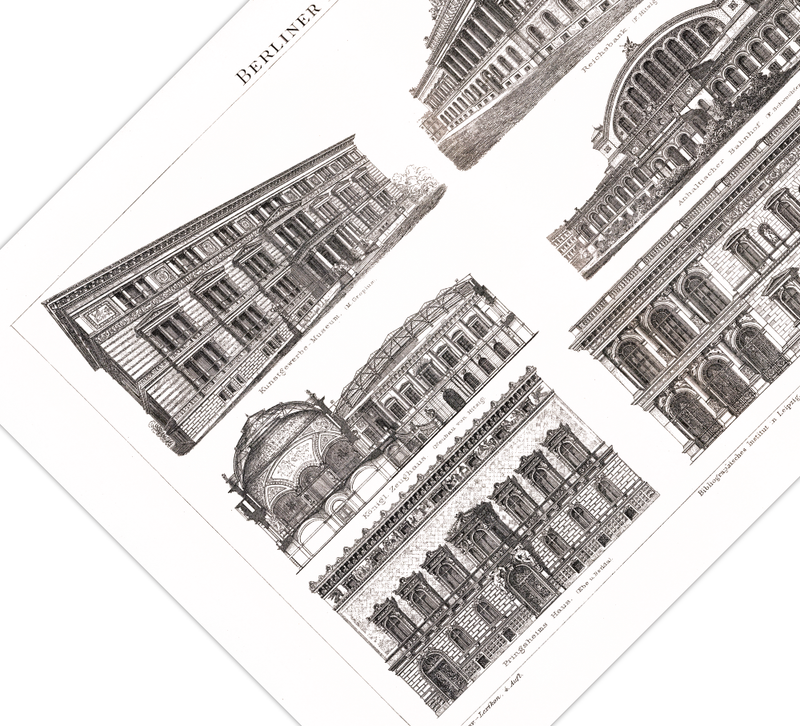 Das Poster zum Aufbau eine Theaters  (hier das ungarische Opernhaus in Budapest) ist eine Vintage Lithographie aus Meyers Koversations-Lexikon aus dem Jahr 1890.