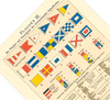 Das Poster von Flaggen ist eine Vintage Lithographie aus Meyers Koversations-Lexikon aus dem Jahr 1890. 