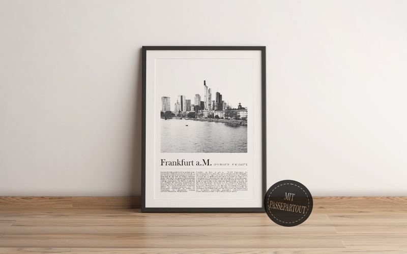 Dieses Poster zeigt dir die Skyline von der Stadt Frankfurt am Main.