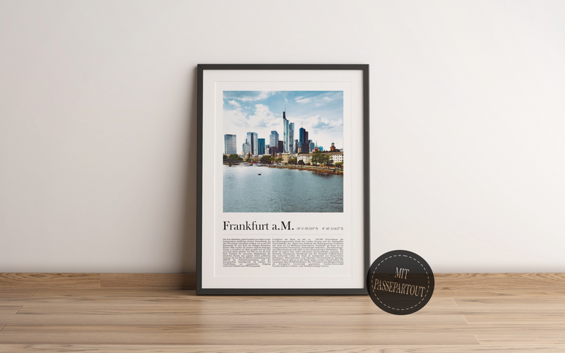 Dieses Poster zeigt dir die Skyline von der Stadt Frankfurt am Main.
