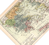 Das Poster einer Karte Alt-Griechenlands ist eine Vintage Lithographie aus Meyers Koversations-Lexikon aus dem Jahr 1890. 